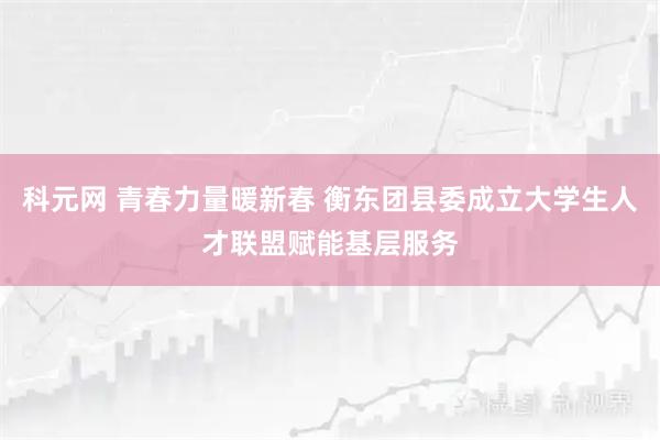 科元网 青春力量暖新春 衡东团县委成立大学生人才联盟赋能基层服务