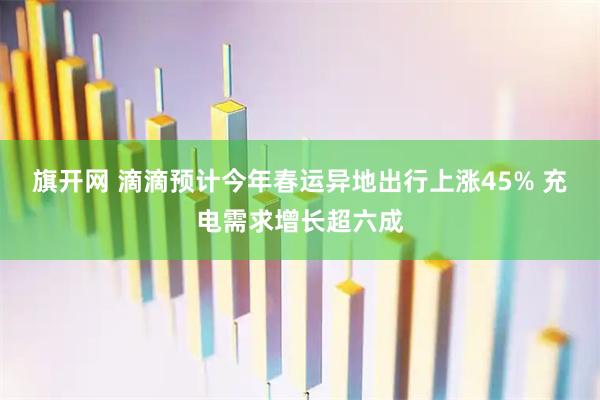 旗开网 滴滴预计今年春运异地出行上涨45% 充电需求增长超六成